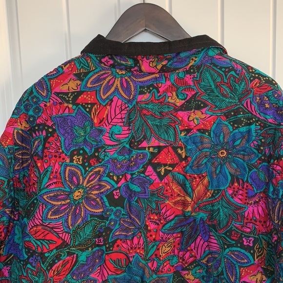VTG Boston Traveler Y2K Boho Floral Quilted Jacket Folk Style Colorf Women Large - Picture 8 of 12